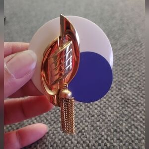 Gold and Blue Statement Brooch